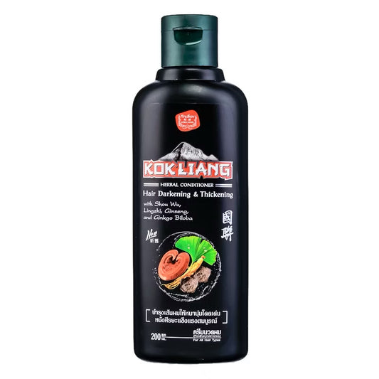 Kok Liang Chinese Herbal Shampoo – Natural Hair Darkening & Thickening Blend (2 x 200ml)