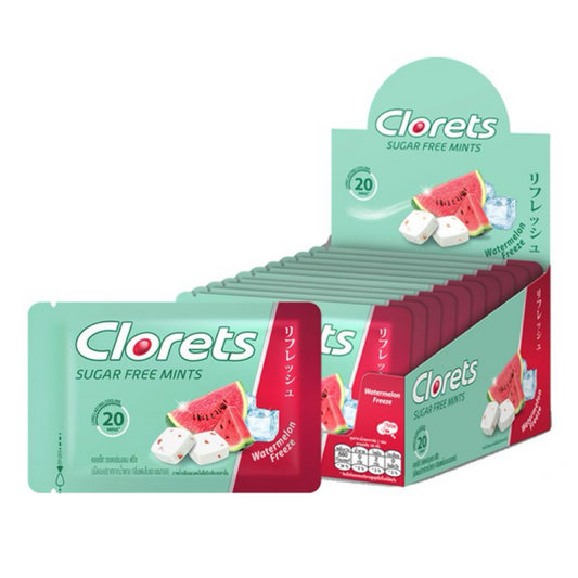 Clorets Watermelon Flavor Mints – Refreshing Breath Candy, Thai Snack (10 Pcs)