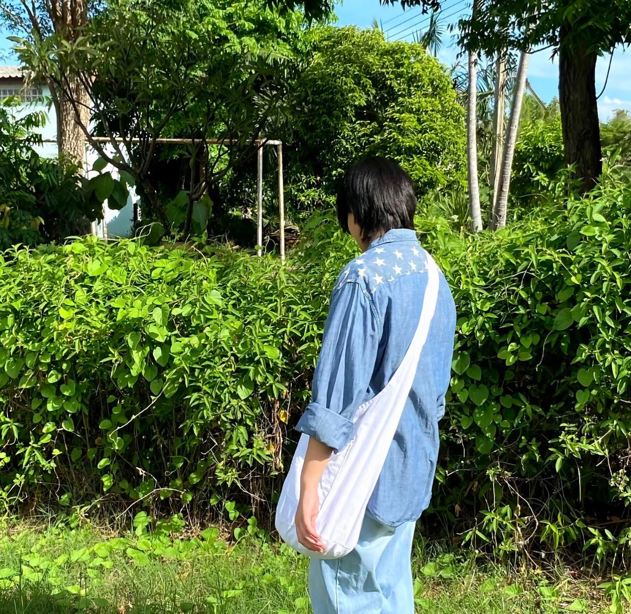 Thai Cotton Sling Crossbody Bag | Boho Hippie Shoulder Bag | Handmade Large Hobo Bag | Travel Messenger Bag | Yoga Festival Bag