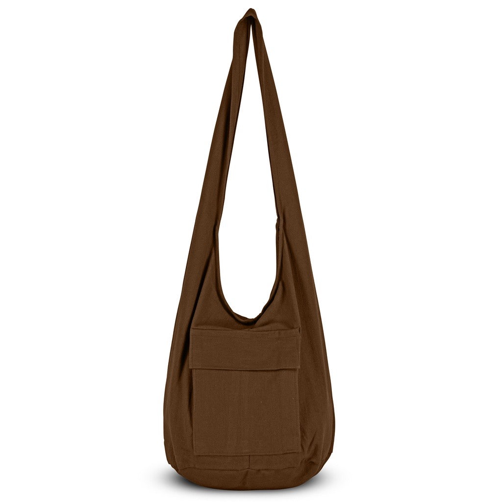 Thai Cotton Sling Crossbody Bag | Boho Hippie Shoulder Bag | Handmade Large Hobo Bag | Travel Messenger Bag | Yoga Festival Bag