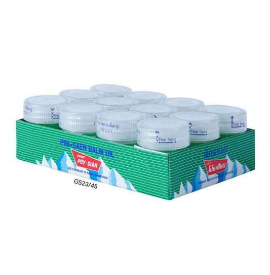 Poy-Sian Pim-Saen Herbal Balm Oil 8cc (12 Pack) – Thai Aromatic Balm for Refreshing & Comfort
