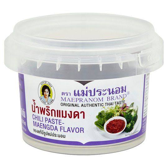 Maepranom Authentic Thai Chili Paste - Maengda Flavor (90g) | Traditional Spicy Dip, No MSG