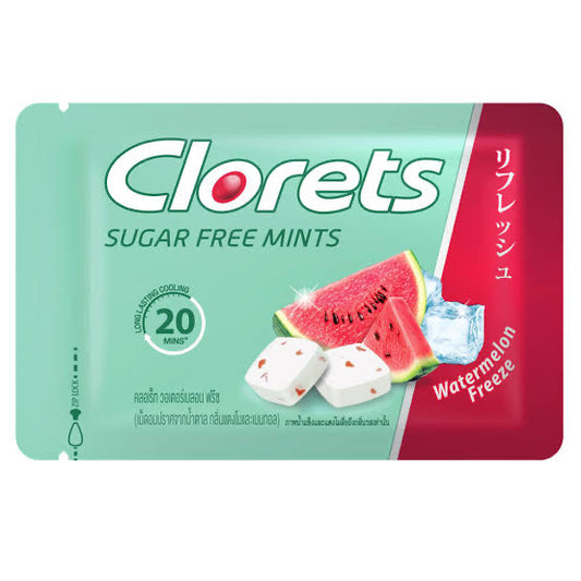 Clorets Watermelon Flavor Mints – Refreshing Breath Candy, Thai Snack (10 Pcs)