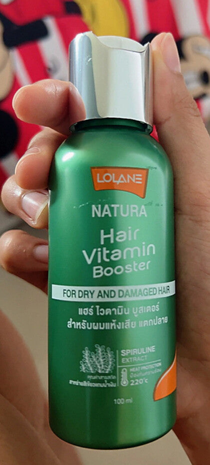 [Pack of 2] Lolane Natura Hair Vitamin Booster - Leave-In Treatment for Dry & Damaged Hair, Non-Sticky Formula (100ml each)