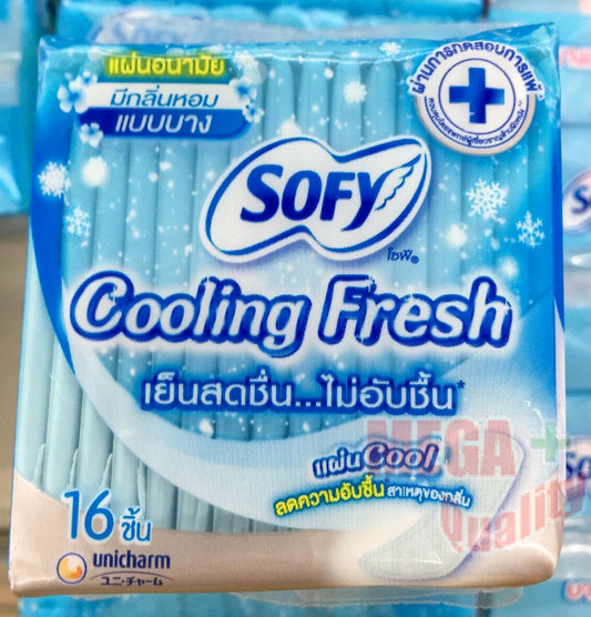 4 x Sofy Cooling Fresh Panty Slim Sanitary Napkin Pad Liner Thin 16 liners