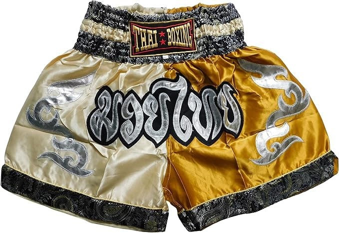 Premium Satin Muay Thai Shorts – Traditional Kickboxing & MMA Training Trunks