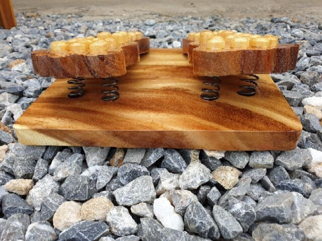 Handmade Wooden Foot Massage Board with Spring - Thai Traditional Reflexology Tool