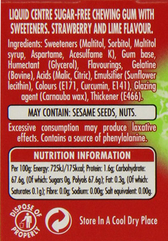 Trident Splash Strawberry Lime Sugar-Free Gum - 15 Pack Bulk Bundle | Refreshing Chewing Gum