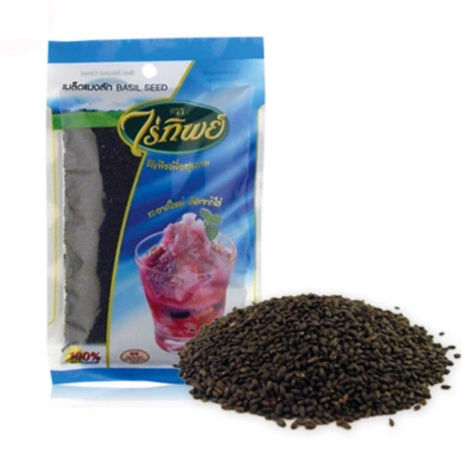 Premium Thai Basil Seeds - Natural Dietary Fiber Drink for Digestive Wellness (100g)