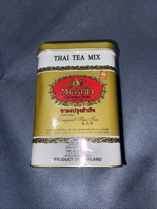ChaTraMue Original Thai Tea Mix Extra Gold - 50 Tea Bags (125g) Authentic Thai Red Tea Powder with Vanilla Flavor