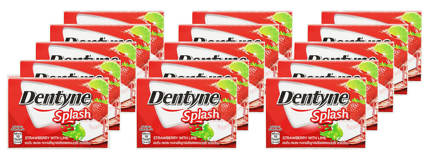 Trident Splash Strawberry Lime Sugar-Free Gum - 15 Pack Bulk Bundle | Refreshing Chewing Gum