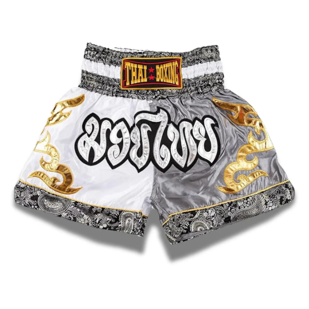 Premium Satin Muay Thai Shorts – Traditional Kickboxing & MMA Training Trunks