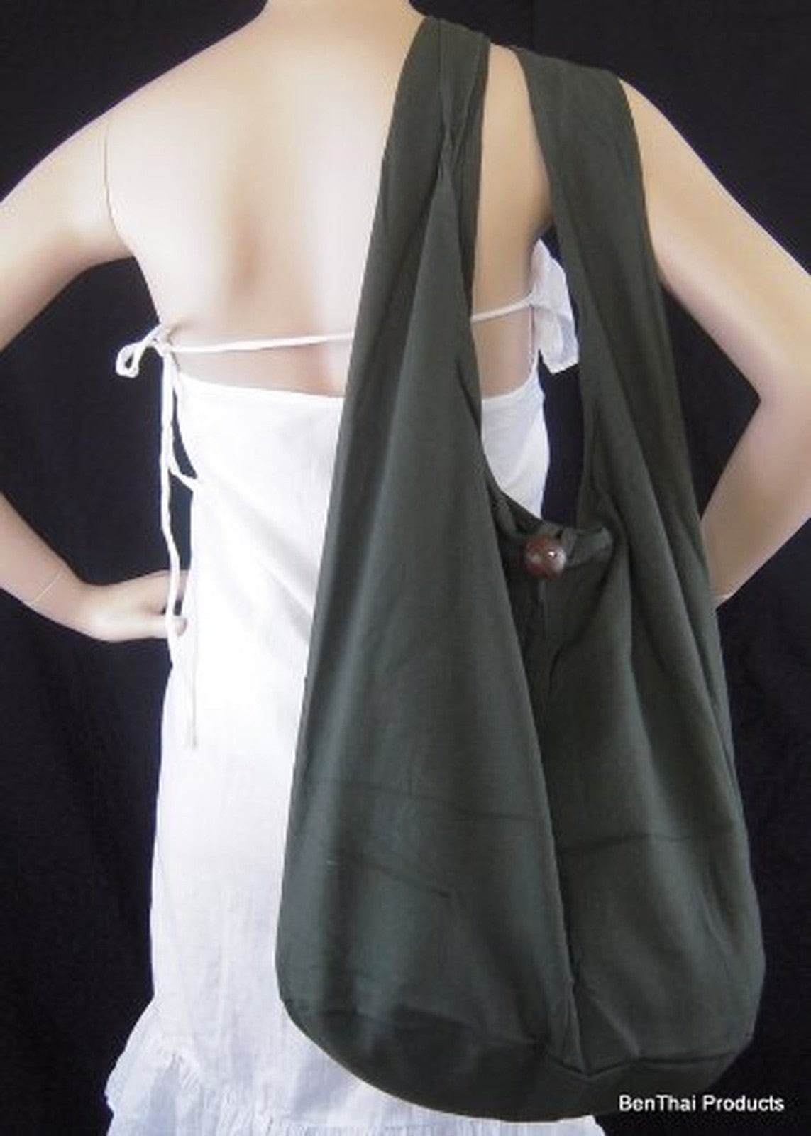 Thai Cotton Sling Crossbody Bag | Boho Hippie Shoulder Bag | Handmade Large Hobo Bag | Travel Messenger Bag | Yoga Festival Bag